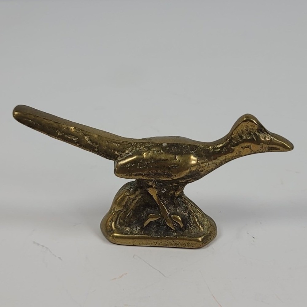 Vintage Brass Baron Roadrunner Figurine Miniature Bird Sculpture San Diego 2in